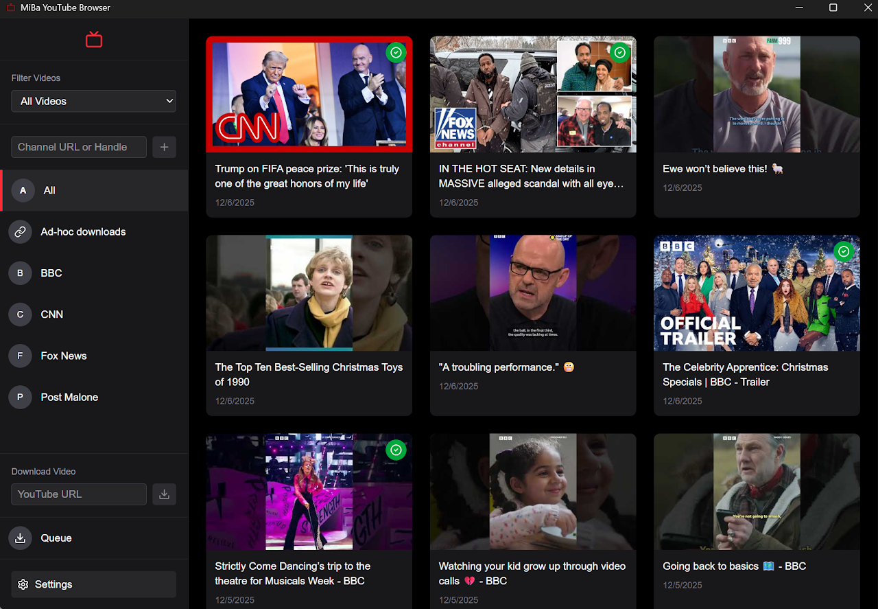 MiBa YouTube Browser